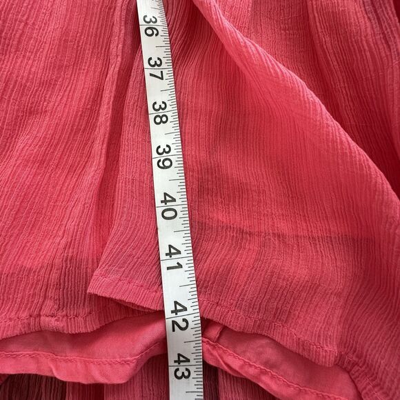 Sundance Med Monaco Meetup Pink V-Neck Ruffle Tiered Lined Dress XXL Barbiecore - Picture 10 of 12